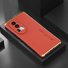 Luxury Aluminum Metal Cover Case 360 Degrees for Oppo Reno10 Pro+ Plus 5G Gold and Red