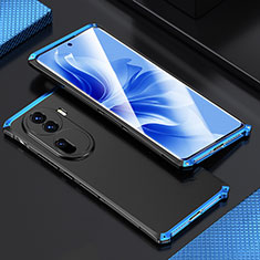 Luxury Aluminum Metal Cover Case 360 Degrees for Oppo Reno11 Pro 5G Blue and Black