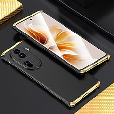 Luxury Aluminum Metal Cover Case 360 Degrees for Oppo Reno11 Pro 5G Gold and Black