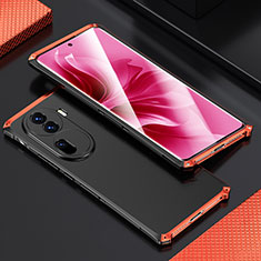 Luxury Aluminum Metal Cover Case 360 Degrees for Oppo Reno11 Pro 5G Red and Black