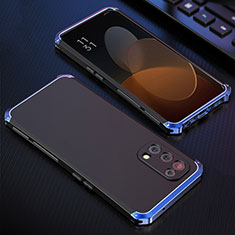 Luxury Aluminum Metal Cover Case 360 Degrees for Oppo Reno5 5G Blue and Black