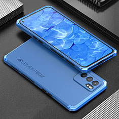 Luxury Aluminum Metal Cover Case 360 Degrees for Oppo Reno6 5G Blue