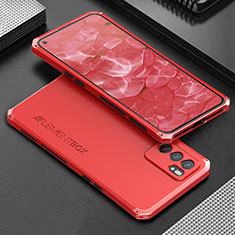 Luxury Aluminum Metal Cover Case 360 Degrees for Oppo Reno6 5G Red