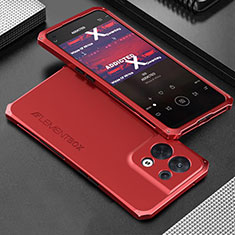 Luxury Aluminum Metal Cover Case 360 Degrees for Oppo Reno8 5G Red