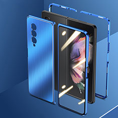 Luxury Aluminum Metal Cover Case 360 Degrees for Samsung Galaxy Z Fold3 5G Blue