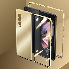 Luxury Aluminum Metal Cover Case 360 Degrees for Samsung Galaxy Z Fold3 5G Gold