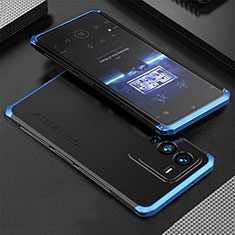 Luxury Aluminum Metal Cover Case 360 Degrees for Vivo V25 Pro 5G Blue and Black