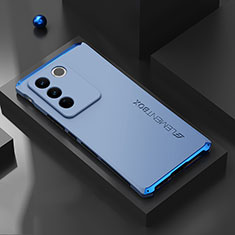 Luxury Aluminum Metal Cover Case 360 Degrees for Vivo V27 5G Blue