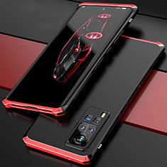 Luxury Aluminum Metal Cover Case 360 Degrees for Vivo X60 Pro 5G Red and Black