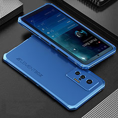 Luxury Aluminum Metal Cover Case 360 Degrees for Vivo X70 5G Blue