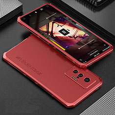 Luxury Aluminum Metal Cover Case 360 Degrees for Vivo X70 5G Red