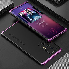 Luxury Aluminum Metal Cover Case 360 Degrees for Vivo X70 Pro 5G Purple