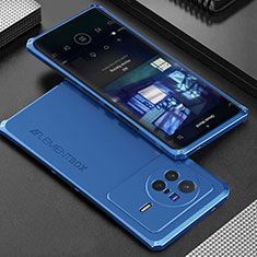 Luxury Aluminum Metal Cover Case 360 Degrees for Vivo X80 5G Blue