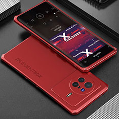 Luxury Aluminum Metal Cover Case 360 Degrees for Vivo X80 5G Red