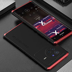 Luxury Aluminum Metal Cover Case 360 Degrees for Vivo X80 Pro 5G Red and Black