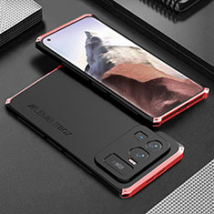 Luxury Aluminum Metal Cover Case 360 Degrees for Xiaomi Mi 11 Ultra 5G Red and Black