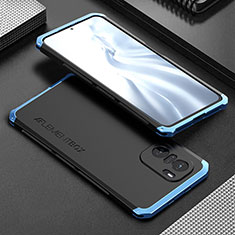 Luxury Aluminum Metal Cover Case 360 Degrees for Xiaomi Mi 11X Pro 5G Blue and Black