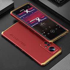 Luxury Aluminum Metal Cover Case 360 Degrees for Xiaomi Mi 12 Pro 5G Gold and Red