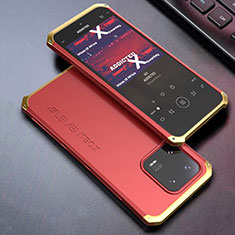 Luxury Aluminum Metal Cover Case 360 Degrees for Xiaomi Mi 13 5G Gold and Red