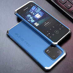 Luxury Aluminum Metal Cover Case 360 Degrees for Xiaomi Mi 13 5G Silver and Blue