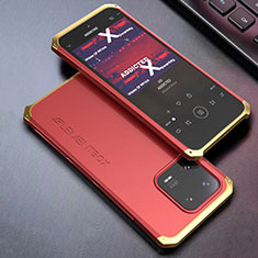 Luxury Aluminum Metal Cover Case 360 Degrees for Xiaomi Mi 13 Pro 5G Gold and Red
