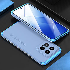 Luxury Aluminum Metal Cover Case 360 Degrees for Xiaomi Mi 14 5G Blue
