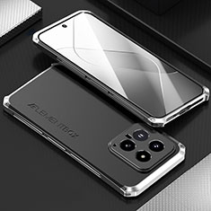 Luxury Aluminum Metal Cover Case 360 Degrees for Xiaomi Mi 14 5G Silver and Black