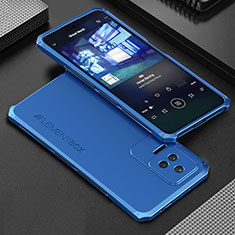Luxury Aluminum Metal Cover Case 360 Degrees for Xiaomi Poco F4 5G Blue
