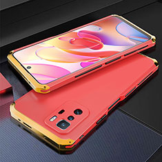 Luxury Aluminum Metal Cover Case 360 Degrees for Xiaomi Poco X3 GT 5G Gold and Red