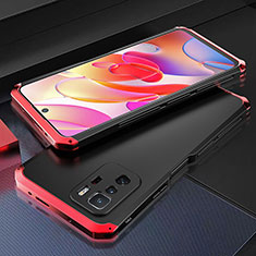 Luxury Aluminum Metal Cover Case 360 Degrees for Xiaomi Poco X3 GT 5G Red and Black