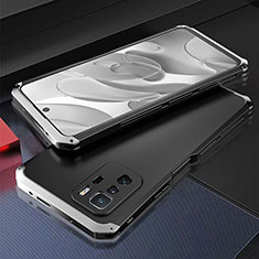 Luxury Aluminum Metal Cover Case 360 Degrees for Xiaomi Poco X3 GT 5G Silver and Black