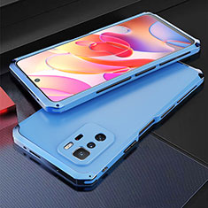 Luxury Aluminum Metal Cover Case 360 Degrees for Xiaomi Redmi Note 10 Pro 5G Blue
