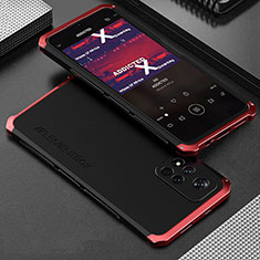 Luxury Aluminum Metal Cover Case 360 Degrees for Xiaomi Redmi Note 11 Pro+ Plus 5G Red and Black