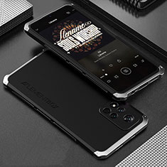 Luxury Aluminum Metal Cover Case 360 Degrees for Xiaomi Redmi Note 11 Pro+ Plus 5G Silver and Black