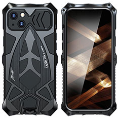 Luxury Aluminum Metal Cover Case 360 Degrees LF1 for Apple iPhone 15 Plus Black