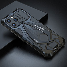 Luxury Aluminum Metal Cover Case 360 Degrees LF1 for Apple iPhone 15 Pro Black