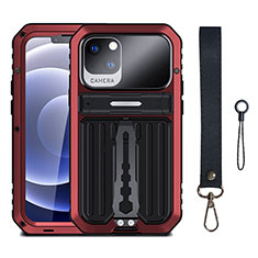 Luxury Aluminum Metal Cover Case 360 Degrees LK1 for Apple iPhone 14 Plus Red