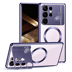 Luxury Aluminum Metal Cover Case 360 Degrees LK1 for Samsung Galaxy S22 Ultra 5G Purple