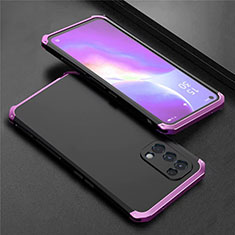 Luxury Aluminum Metal Cover Case 360 Degrees M02 for Oppo Find X3 Lite 5G Purple