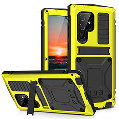Luxury Aluminum Metal Cover Case 360 Degrees M04 for Samsung Galaxy S21 Ultra 5G Yellow