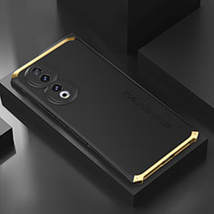 Luxury Aluminum Metal Cover Case 360 Degrees P01 for Huawei Honor 90 5G Gold and Black