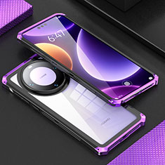Luxury Aluminum Metal Cover Case 360 Degrees P01 for Huawei Mate 60 Pro+ Plus Purple