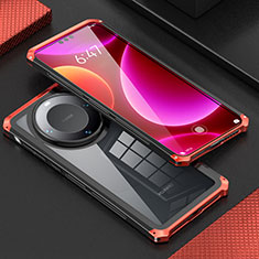 Luxury Aluminum Metal Cover Case 360 Degrees P01 for Huawei Mate 60 Pro+ Plus Red and Black