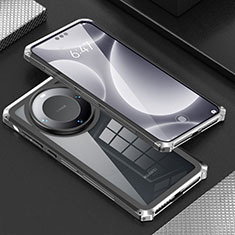 Luxury Aluminum Metal Cover Case 360 Degrees P01 for Huawei Mate 60 Pro+ Plus Silver and Black