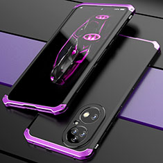 Luxury Aluminum Metal Cover Case 360 Degrees P01 for Huawei P50 Pro Purple