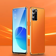 Luxury Aluminum Metal Cover Case 360 Degrees P01 for Oppo Reno6 Pro 5G India Orange