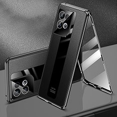 Luxury Aluminum Metal Cover Case 360 Degrees P01 for Oppo Reno8 5G Black
