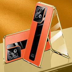 Luxury Aluminum Metal Cover Case 360 Degrees P01 for Oppo Reno8 5G Orange