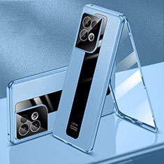 Luxury Aluminum Metal Cover Case 360 Degrees P01 for Oppo Reno9 Pro+ Plus 5G Blue
