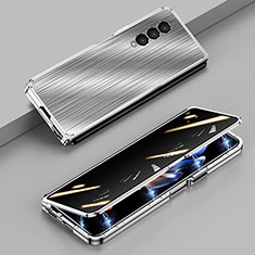 Luxury Aluminum Metal Cover Case 360 Degrees P01 for Samsung Galaxy Z Fold3 5G Silver